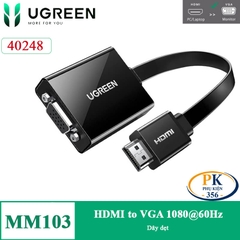 Cáp chuyển HDMI sang VGA full HD CM611 chính hãng Ugreen 90813 dài 20CM
