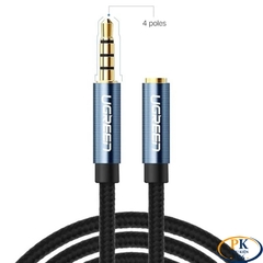 Dây Nối Dài Audio AUX 3.5mm 2 Đầu 4 Nấc TRRS Ugreen AV118 – Hỗ Trợ Mic, Tai Nghe