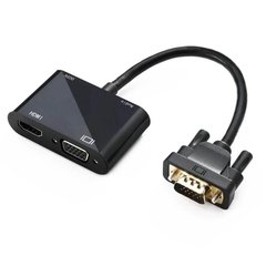 Cáp Chuyển Đổi VGA Sang HDMI Và VGA Dài 25cm Full HD 1080P – Có USB Cấp Nguồn, Xuất 2 Màn Hình Đồng Thời