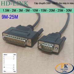 Cáp chuyển DB9 đực sang DB25 đực cho máy in màu PLC DB9M to DB25M dài 1M đến 30M