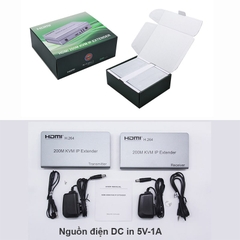 Bộ chuyển đổi HDMI sang LAN có USB kéo dài 200m, hỗ trợ Full HD 1080P, H.264, kết nối Over Ethernet qua switch mạng