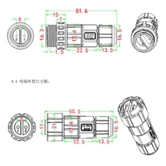 Đầu Cút Nối Dây Điện Chống Nước IP68 Chính Hãng ZSJ M16-MF Dùng Cho Dây 2–12 Lõi