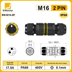 Đầu Cút Nối Dây Điện Chống Nước IP68 Eweichat EW-M16 Cho Dây Ø 8.5mm