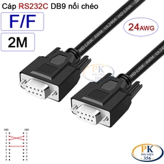 Dây cáp RS232C DB9 nối chéo 2 đầu cái Null Modem 24AWG vỏ PVC cao cấp 0.5M-40M
