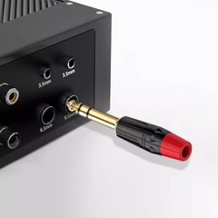 Đầu hàn jack 6.5mm stereo (6 ly) mạ vàng – Vỏ kim loại, dùng cho cáp 3–6mm - Thẳng
