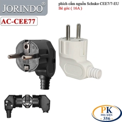 Phích Cắm Nguồn 2 Chân EU CEE 7/7 Schuko 250V-16A chính hãng JORINDO AC-CEE77 - Thẳng