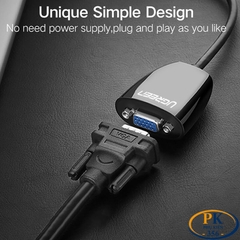 Cáp chuyển HDMI sang VGA full HD MM102 chính hãng Ugreen 40253 dài 20CM