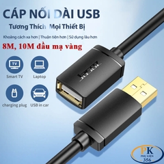 Dây Cáp Nối Dài USB 2.0 AM-AF Jasoz D106 Chính Hãng Dài 0.5M Đến 10M Tốc Độ 480Mbps