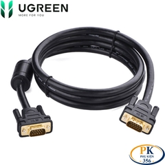 Dây cáp VGA 1M 3C+9 VG101 cao cấp dùng cho Máy tính, máy chiếu chính hãng Ugreen 11673