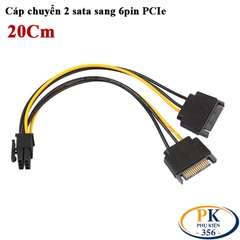 Dây cáp chuyển nguồn sata sang 6pin pcie dài 20cm cho VGA card màn hình