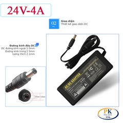 Bộ Nguồn Adapter DC 24V 4A 96W YU-2404 – Jack DC 5.5×2.5mm, Chống Nhiễu, Ổn Định