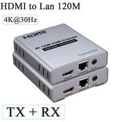 Bộ mở rộng HDMI 4K 120m qua cáp mạng Cat6, hỗ trợ nối tầng Cascade nhiều màn hình, 4K@30Hz, DTS Dolby, loop-out, vỏ nhôm tản nhiệt tốt.