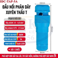 Đầu Nối Nhanh Trích Tách Dây Điện Xuyên Thấu Chữ T IDC-TAP-5A không cần tách vỏ dây