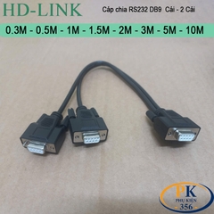 Dây cáp chia COM DB9 RS232 Cái sang 2 cổng cái dài 0.3M, 0.5M, 1M, 1.5M, 2M, 3M, 5M, 10M – HD-Link DIY 28AWG cao cấp