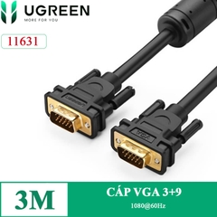 Dây cáp VGA 20M 3C+6 VG101 cao cấp dùng cho Máy tính, máy chiếu chính hãng Ugreen 11635