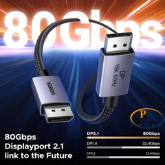 Dây cáp displayport 2.1 chuẩn 16K@30Hz 4K@240Hz DP118 chính hãng Ugreen 15384 dài 2M