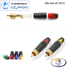 Đầu hàn AV RCA cao cấp chân đồng mạ vàng Coraon CZXYON Z-373-BG – Màu đỏ & màu vàng