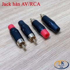 Đầu hàn jack AV RCA hoa sen mạ vàng – Vỏ kim loại, dùng cho cáp 3–6mm