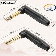 Giắc Hàn Audio 6.5mm mono TS AVSSZ ATS6.5-BG Mạ Vàng