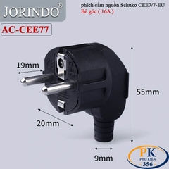 Phích Cắm Nguồn 2 Chân EU CEE 7/7 Schuko 250V-16A chính hãng JORINDO AC-CEE77 - Thẳng