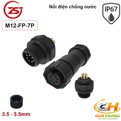 Đầu Cút Nối Dây Điện Chống Nước IP68 Lắp Bảng Điều Khiển ZSJ M12-FP Dùng Cho Dây 2–8 Lõi Chính Hãng
