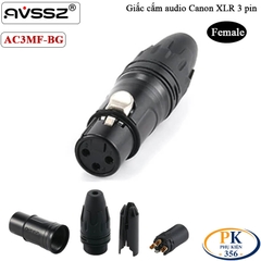 Giắc Hàn Audio Canon XLR 3 Pin AVSSZ Male AC3M-BG Female AC3F-BG