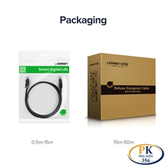 Dây cáp mạng RJ45 CAT6 1Gb 250Mhz Ugreen 11203 NW102 dây tròn màu xanh dài 3M