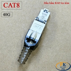 Đầu Bấm Mạng RJ45 Cat8 Tool Free Không Cần Kìm, Vỏ Kim Loại Chống Nhiễu 40Gbps/2000MHz chuẩn công nghiệp
