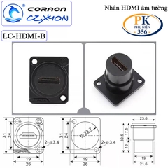Nhân nối HDMI 2.0 âm tường lắp mặt máy Coraon LC-HDMI-B - cắm thẳng
