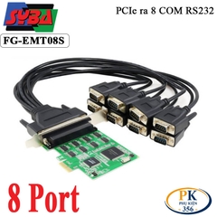 Card PCI-E X1 mở rộng 4 cổng COM RS232 DB9 Syba FG-EMT01A chính hãng, ổn định cao