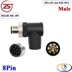 Đầu Nối Cảm Biến M12 8 pin thẳng đực chống nước IP67 M12H-M-8P chính hãng ZSJ