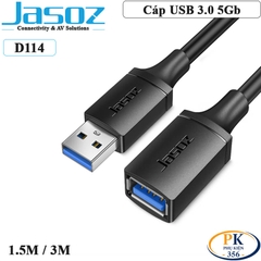 Dây Cáp Nối Dài USB 3.0 Jasoz D114 Chính Hãng 1.5M 3M Tốc Độ Cao