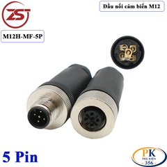 Đầu Nối Cảm Biến M12 5 pin thẳng đực chống nước IP67 M12H-M-5P chính hãng ZSJ