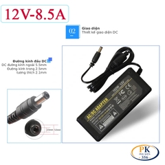 Adapter DC 12V 8.5A 102W YU1208 – Nguồn Công Suất Lớn, Jack 5.5×2.5mm, Chống Nhiễu