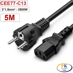 Cáp nguồn máy tính C13 EU CEE 7/7 Schuko lõi đồng 3x1.5mm² dài 1.8m – 10m | An toàn – Bền bỉ