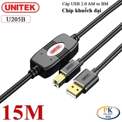 Dây Cáp USB 2.0 AM-BM Unitek Có Chip Khuếch Đại Dùng Cho Máy In dài 10M, 15M