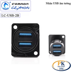 Nhân nối USB 3.0 âm tường lắp mặt máy Coraon LC-USB-BL - Cắm cạnh