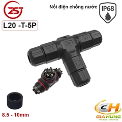 Đầu Cút Nối Chia Dây Điện Chống Nước IP68 3 Ngả Chữ T ZSJ L20T-2P Dùng Cho Dây 2.5mm²