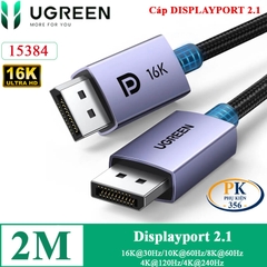 Dây cáp displayport 2.1 chuẩn 16K@30Hz 4K@240Hz DP118 chính hãng Ugreen 15384 dài 2M