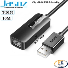 Dây Cáp Nối Dài USB 2.0 AM-AF Có Chip Khuếch Đại Tín Hiệu Và Nguồn Phụ 5V Jasoz D109 Dài 10M - 30M