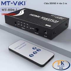Bộ chia HDMI 4 vào 2 ra Full HD 1080P có điều khiển MT-VIKI MT-HD4-2 - Switch HDMI 4 ra 2