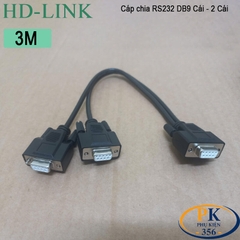 Dây cáp chia COM DB9 RS232 Cái sang 2 cổng cái dài 0.3M, 0.5M, 1M, 1.5M, 2M, 3M, 5M, 10M – HD-Link DIY 28AWG cao cấp