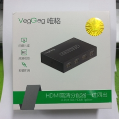Bộ chia cổng HDMI SPLITTER 1 ra 4 4K Veggieg V-HD07