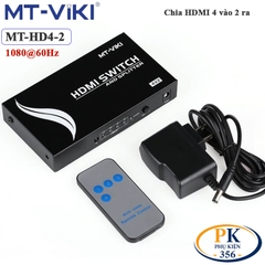 Bộ chia HDMI 4 vào 2 ra Full HD 1080P có điều khiển MT-VIKI MT-HD4-2 - Switch HDMI 4 ra 2