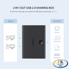 Bộ chia sẻ máy in 2 cổng Ugreen 30345 US158