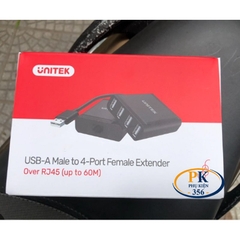 Bộ chia USB 1 ra 4 kéo dài 60M qua cáp mạng Unitek Y-2516
