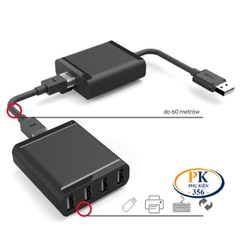 Bộ chia USB 1 ra 4 kéo dài 60M qua cáp mạng Unitek Y-2516