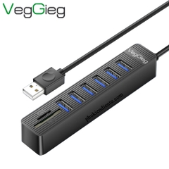 Bộ chia hub USB 2.0 giá rẻ ra 3 cổng USB + SD + TF Veggieg V-C303