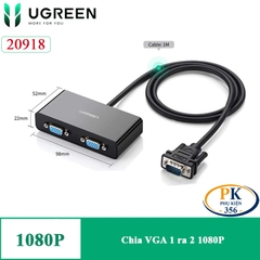 Bộ chia tín hiệu VGA 1 ra 2 màn hình cao cấp Ugreen 20918
