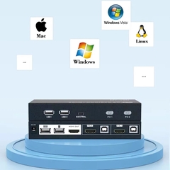 Bộ chuyển mạch KVM Switch HDMI 2 cổng 4K@60Hz MT-viki MT-HK201